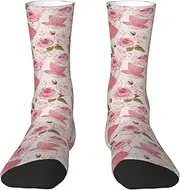 [MQGMZ] Pink Teapot Print Adult Athletic Crew Socks Comfy Socks Men Long Socks Bulk Socks Women And Kids