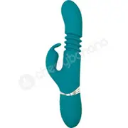 Adam &amp; Eve Eve's Rechargeable Thrusting Green Rabbit Vibrator