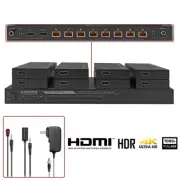 1x8 HDMI Splitter Extender Over CAT6a CAT7 RJ45 Up To 197FT 1080p w/ 8 Receivers