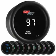 GlowShift 52mm 10 Color Digital Adjustable Fuel Level Gauge