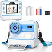 Kids Camera Instant Print for Girls Age 3-12 Kid's Toys, 1080P Kids Digital Cameras Christmas Birthday Gifts for 4 5 6 7 8 9 10 Year Old Boys, Toddler Camera Girl Toys with 32GB Card (Blue)