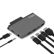 mbeat Edge Go Multifunction USB- C Hub for Microsoft Surface Go USB 3.0 Data x 2 USB-C Data x 1 HDMI 3.5mm Audio USB-C PD Pass T