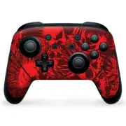 Nintendo Switch Pro Controller Skin Decal Vinyl Wrap - Red Punk Skulls Liberty
