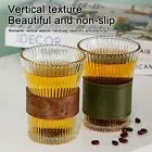 Vertical Pattern Glass Cup Heat Resistant Coffee Cup Fashion Water Cup