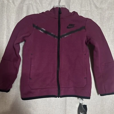 Nike Sportswear Tech Fleece Little Kids Hoodie 86H052-P9E Purple Size S