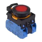 IDEC CW Series Red 24V illuminated Momentary Flush Push Button Switch 2NO IP65