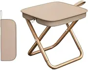Small Camping Stool Chair, Portable Folding Stool with Carry Bag, Outdoor Foldable Travel Seat Lightweight for Travel Fishing Hiking(Curry)