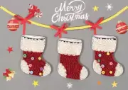Wizardi Christmas Stockings DIY Making Kit. Paper Quilling Set F07M3-6-Stocking
