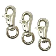 Bull Snap Clip With Hook Easy Open Steel Nickel Plated Horse Rope Lead Rugs X 3