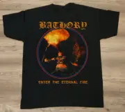 Vtg Bathory Band Black Heavy Cotton T-Shirt Gift Halloween