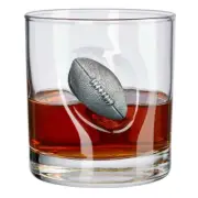 Original BenShot Rocks Glass w/ Solid Metal Football Unique Dad Wedding Gift