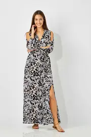 Bohemian Printed Maxi Dress--SAS-9323DWSS