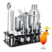 Cocktail Shaker Set, 23-Piece Stainless Steel Bartender Kit with Acrylic Sliver