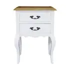 French Provincial Classic White bedside Lamp Table with 2 Drawers Night Stand
