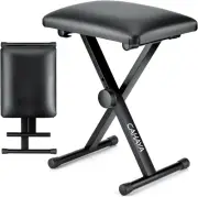 Keyboard Bench X-Style Height Adjustable 16.3-19.6In Padded Cushion Piano Stool