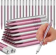 Gisafai 50 Pcs Microblading Pen Manual Eyebrow Pens Supplies Aluminum Pen Tool Holder Hand Tools for Makeup Supplies Salons(Silver, Pink)
