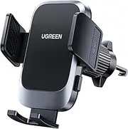 UGREEN Car Phone Holder Air Vent, Spring Clip Design with Metal Hook, One Button Release Cradle Mount, Compatible with iPhone 16 Pro Max, Galaxy S24 Ultra, and More 4.7''-7.2''