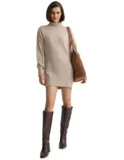 [Oxford] Tilda Knitted Wool Mini Dress in Sand