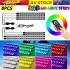 8X APP Control Motorcycle RGB LED Waterproof Under Glow Neon Strip Lights Kit