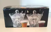 NIB Studio Nova Pressed Glass Country Flair Jam and Marmalade Set 4.25 in. Japan