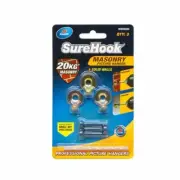 Zenith 20kg Gold Zinc Plated SureHook Masonry Picture Hanger - 3 Pack