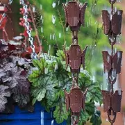 10ft Length Rain Catcher Chains, Outdoor Decorative Rain Diverter for Villa Garden Eaves Drainage, Home Display & Rainwater Collection Chain