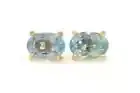 Lab Blue Topaz Stud Earring, Gold Plated 925 Silver earring mother's earrings
