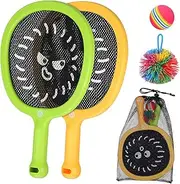 Kisangel 1Set Outdoor Racket of Tennis Racket with Bouncy Balls Badminton Rackets for Boys for Beach and Outdoor Play