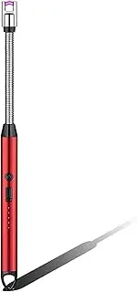 Candle Lighter,Rechargeable Electric Arc Lighter Ignition Lighter with Type C Cable, Windproof Flameless Electronic Lighters Long Flexible Neck for Kitchen,Gas Stoves,Camping,Barbecue,BBQ (Red)