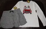 Crazy 8 girl in car sparkle poodle top striped skort skirt NWT 5 6
