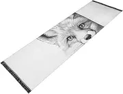 PDZRMY Fox Head Black White Washable Runner Rug 2’ x 6’ Non-Slip Kitchen Runner Rug for Hallways Entryway Bedroom Living Room Floor Carpet Runner- Soft Thin Mat for Family Pet