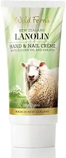 Wild Ferns Lanolin Hand and Nail Crème with Rosehip Oil & Keratin, 93% Natural, 85ml