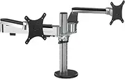 VERSADESK OmniView Dual Monitor Stand with Height Adjustable Arms, Desk Mount up to 27 Inch Computer Monitor Screens, 360 Degree Rotation, VESA Compatible, Each Durable Arm Holds up to 15lbs, Black
