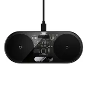 Digital LED Display Dual Wireless Charger With Digital Display 20W (WXSX010101) - Black