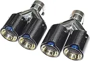 1pc Real carbon fiber car accessoriesrr Exhaust Tip Y Compatible For BMW 1 series 2 series 3 series etc universal nozzle tailpipe(Blue)