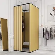 Square Fitting Rooms, Fitting Room Privacy Shower Tents Boutiques Cloakroom Floor-Standing Temporary Changing Room Changing Room Used In Mall, Boutique And Office (Color : Champagne gold)