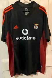 Benfica 2002 2003 Away shirt Portugal Lisbon Vodafone Black XL 00s 02 03 Simão