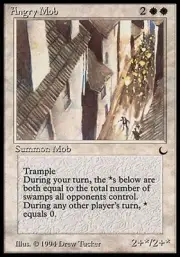 1x Angry Mob The Dark MtG Magic White Uncommon 1 x1 Card Cards