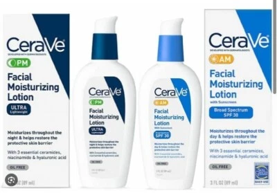 2PK Cerave AM PM 3fl oz Facial Moisturizing Lotion (Same day Shipping)