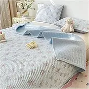 Quilt Set Twin Full Queen Size 3 Piece Lightweight Soft Coverlet Modern Style Bedspread Set Quilted Blanket Thin Comforter Bed Cover(Blue A,150x200cm 1 Piece)