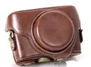 Leather camera case bag For Cyber-shot DSC-RX100M4 RX100IV Dark brown