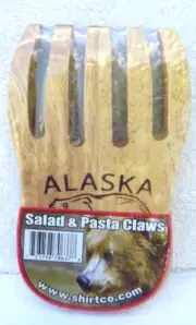 New! Alaska Salad & Pasta Wood Bear Claws! Factory Sealed! Wooden Server Tools!