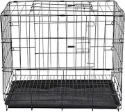 Folding with Toilet Dog Cage Teddy Poodle Small and Medium Dog Cat Cage Rabbit Cage Pet Cage (Black)- Dog Supplies