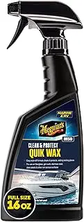 Meguiar's Marine/RV Quik Clean & Protectant Wax - Effective on Fibreglass, Gel Coats, Painted Surfaces (painted aluminum), Stainless Steel, Clear Plastic and Other Non-Porous Surfaces
