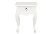 CT Queen Anne Solid Timber 1 Drawer Lamp Table - White
