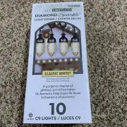 Gemmy Lightshow Diamond Sparkle 10 Ct C9 LED Sparkling Classic White Lights