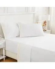 Mlange Home Percale Classic Double Border Sheet Set