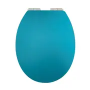 Light Blue Vinyl Soft Close Toilet Seat