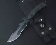 NEW PREDATOR Black Fixed Knife Blade Camping Hunting Tactical Straight Knives AU