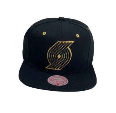 Portland Trail NBA Fools Gold black Snapback Mitchell & ness hat cap